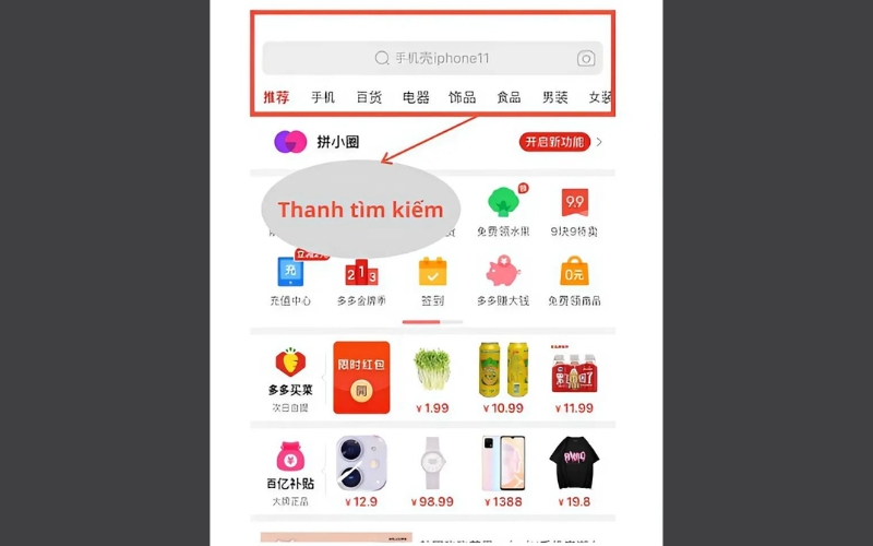 Tìm kiếm theo tên shop