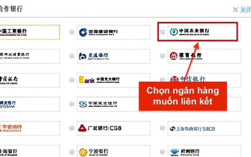 Nạp tiền Alipay qua thẻ ngân hàng nội địa