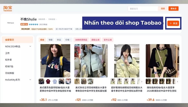 nhấn nút màu cam để follow