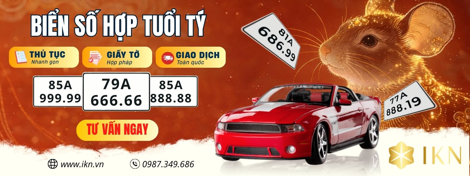 IKN - Địa chỉ mua biển số hợp tuổi Tý uy tín